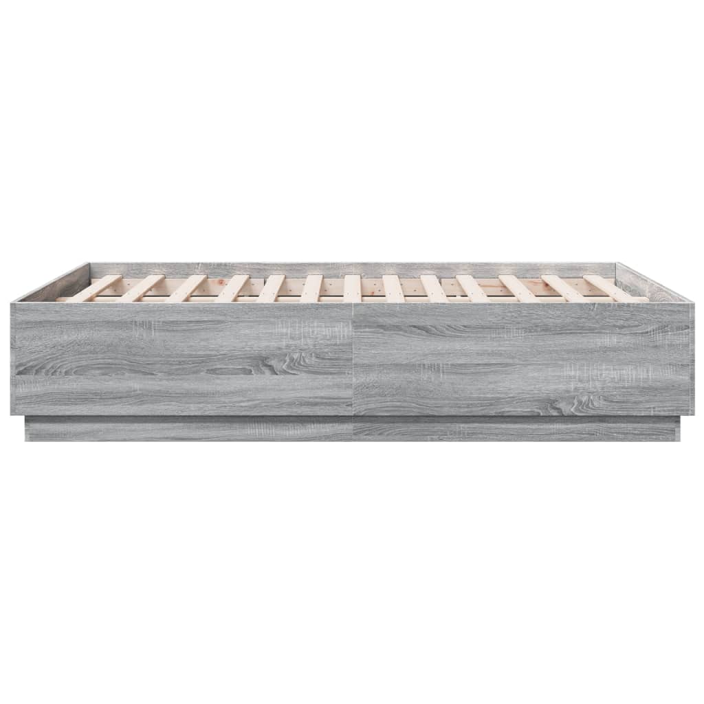 Bedframe bewerkt hout grijs sonoma eikenkleurig 140x190 cm