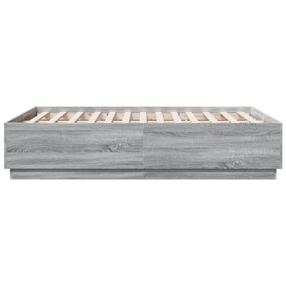 Bedframe bewerkt hout grijs sonoma eikenkleurig 140x190 cm