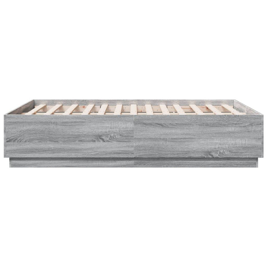 Bedframe bewerkt hout grijs sonoma eikenkleurig 140x190 cm