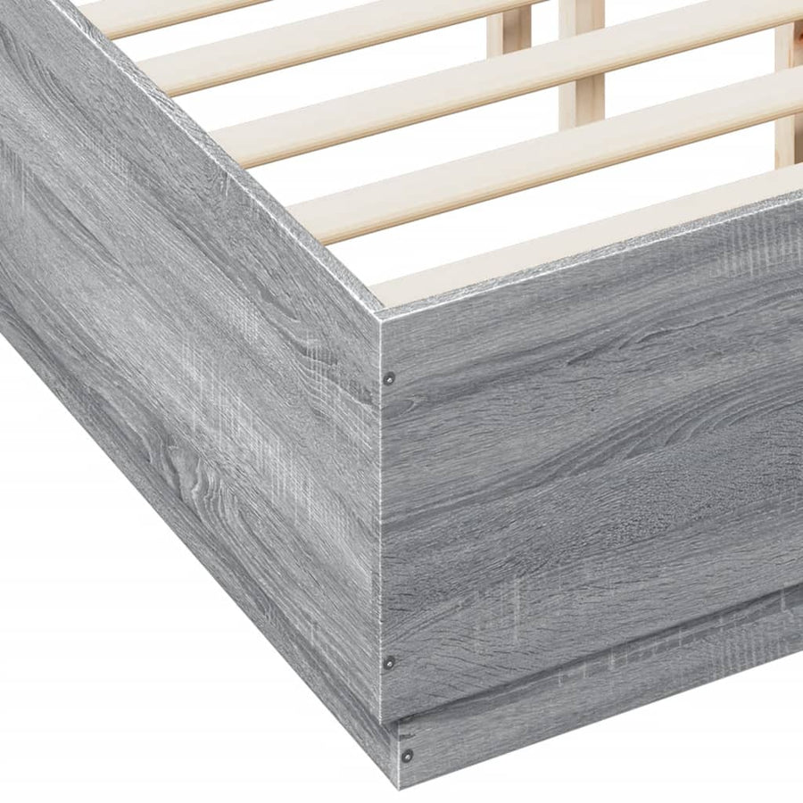 Bedframe bewerkt hout grijs sonoma eikenkleurig 140x190 cm