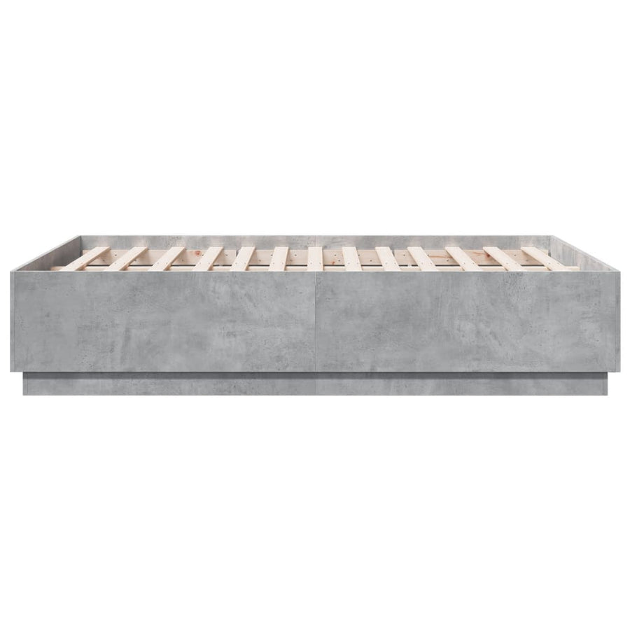 Bedframe bewerkt hout betongrijs 135x190 cm