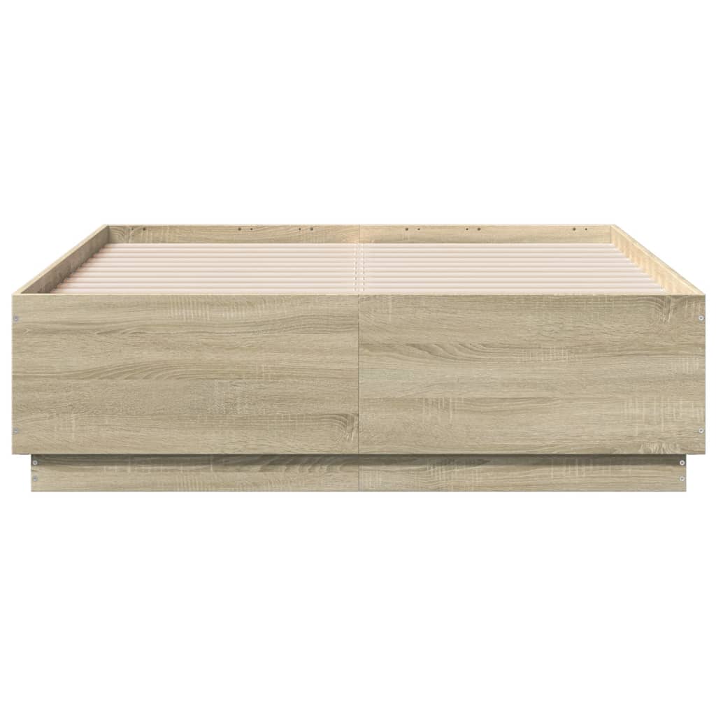 Bedframe bewerkt hout sonoma eikenkleurig 120x190 cm