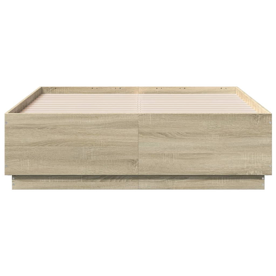 Bedframe bewerkt hout sonoma eikenkleurig 120x190 cm