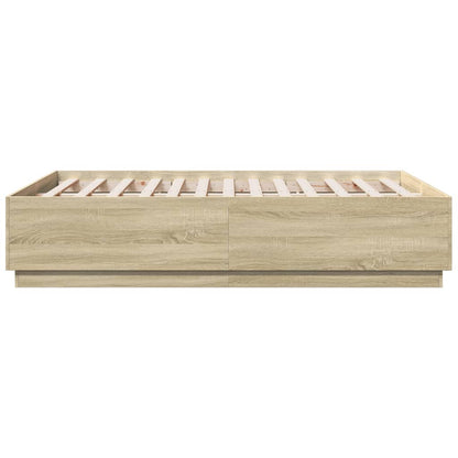 Bedframe bewerkt hout sonoma eikenkleurig 120x190 cm