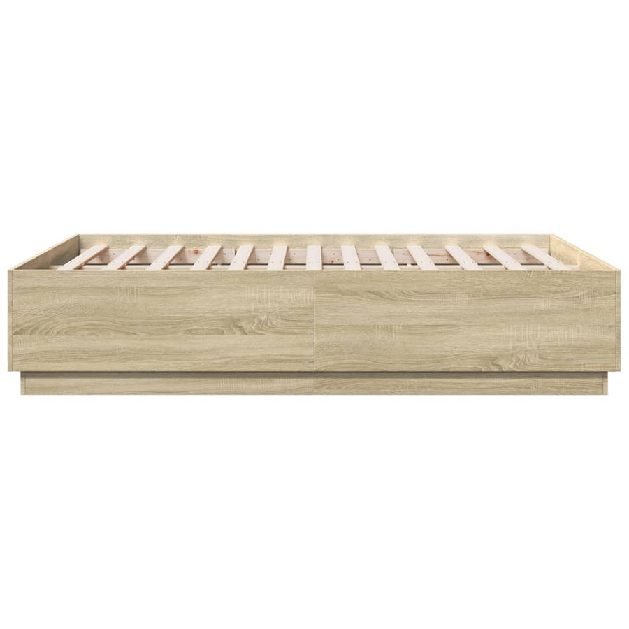 Bedframe bewerkt hout sonoma eikenkleurig 120x190 cm