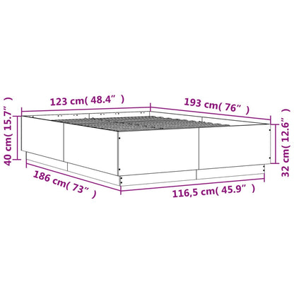 Bedframe bewerkt hout sonoma eikenkleurig 120x190 cm