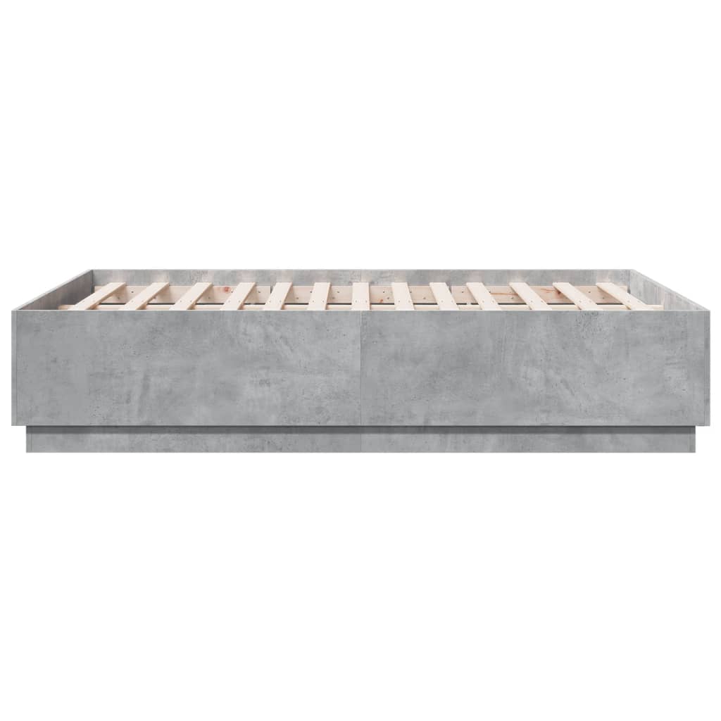 Bedframe bewerkt hout betongrijs 120x190 cm