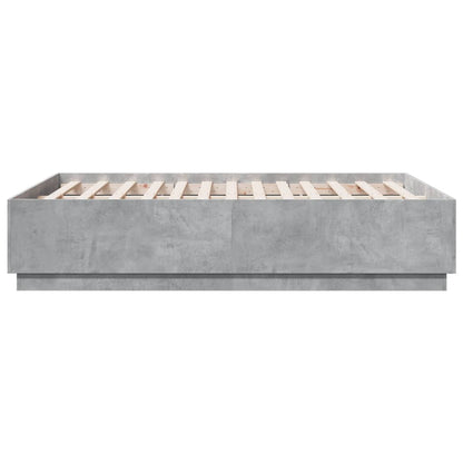 Bedframe bewerkt hout betongrijs 120x190 cm