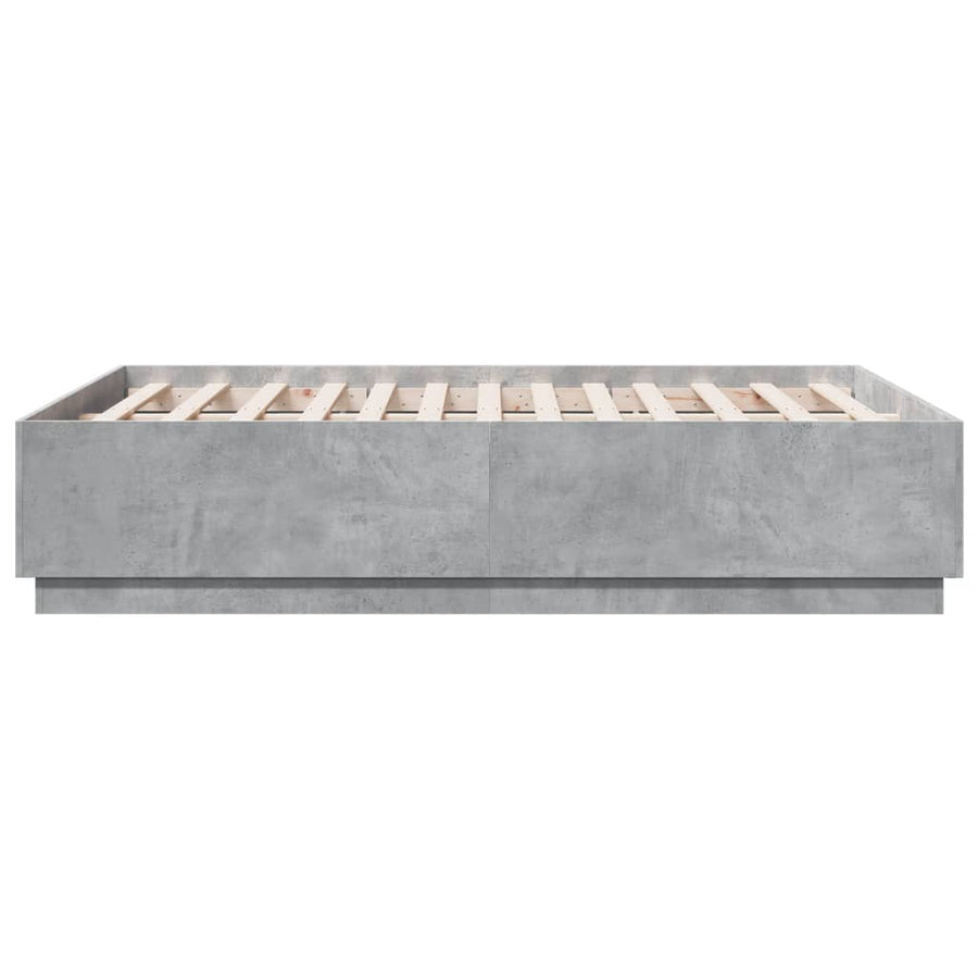 Bedframe bewerkt hout betongrijs 120x190 cm