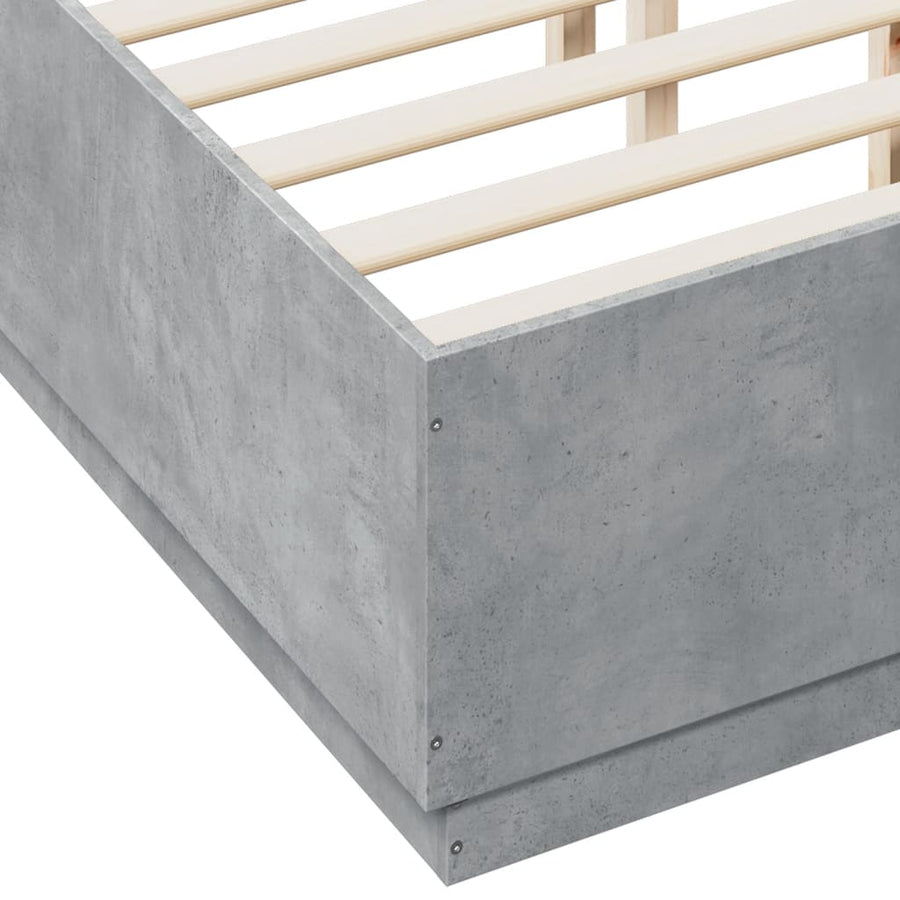 Bedframe bewerkt hout betongrijs 120x190 cm