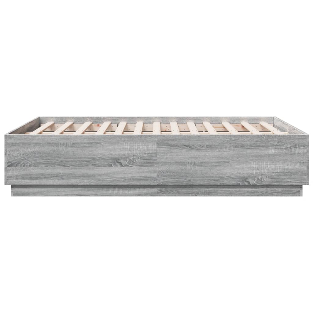 Bedframe bewerkt hout grijs sonoma eikenkleurig 120x190 cm