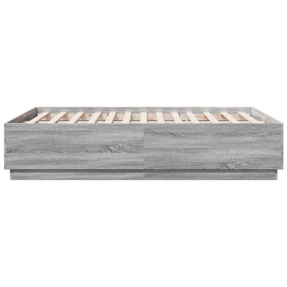 Bedframe bewerkt hout grijs sonoma eikenkleurig 120x190 cm