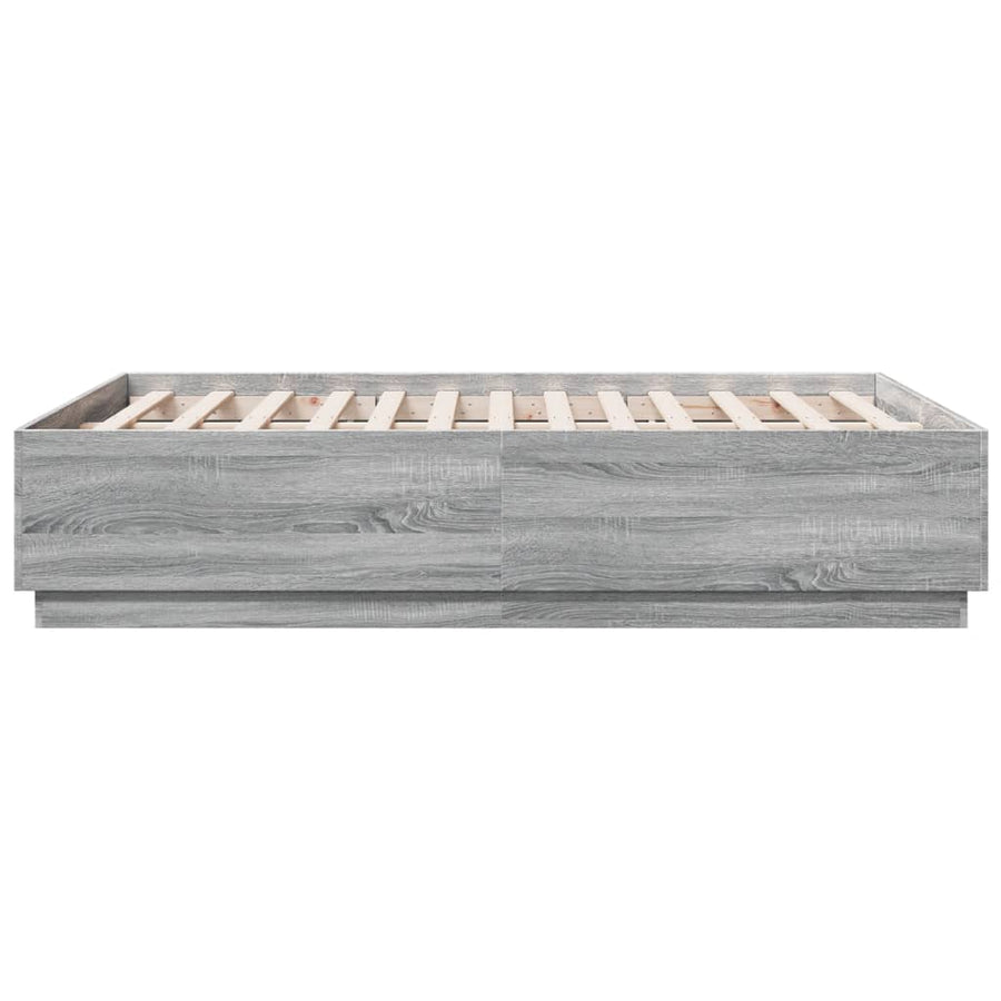 Bedframe bewerkt hout grijs sonoma eikenkleurig 120x190 cm