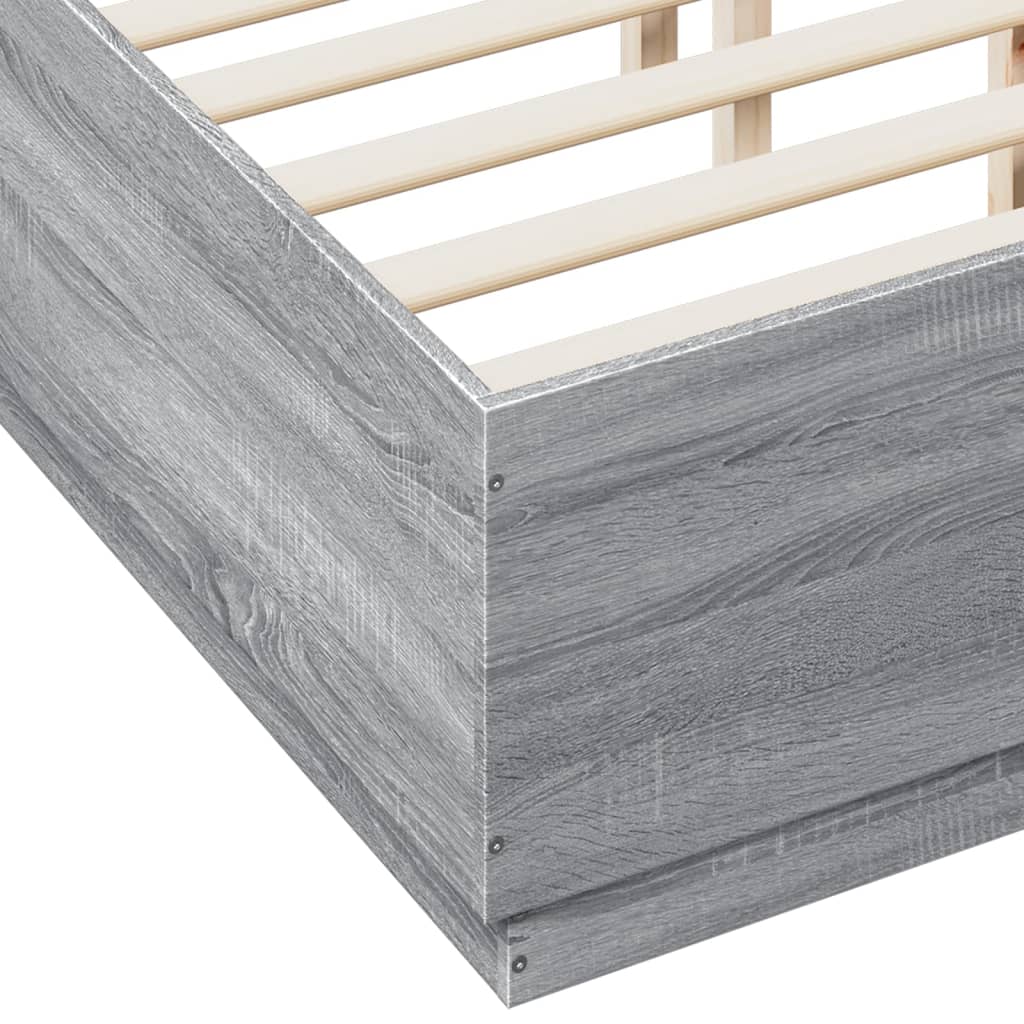 Bedframe bewerkt hout grijs sonoma eikenkleurig 120x190 cm