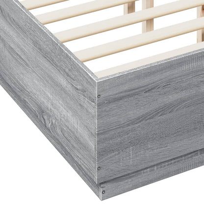 Bedframe bewerkt hout grijs sonoma eikenkleurig 120x190 cm