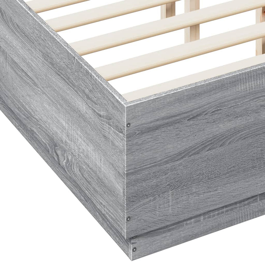 Bedframe bewerkt hout grijs sonoma eikenkleurig 120x190 cm