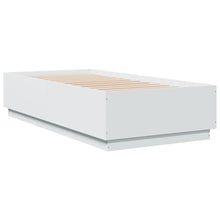 Bedframe bewerkt hout wit 90x190 cm