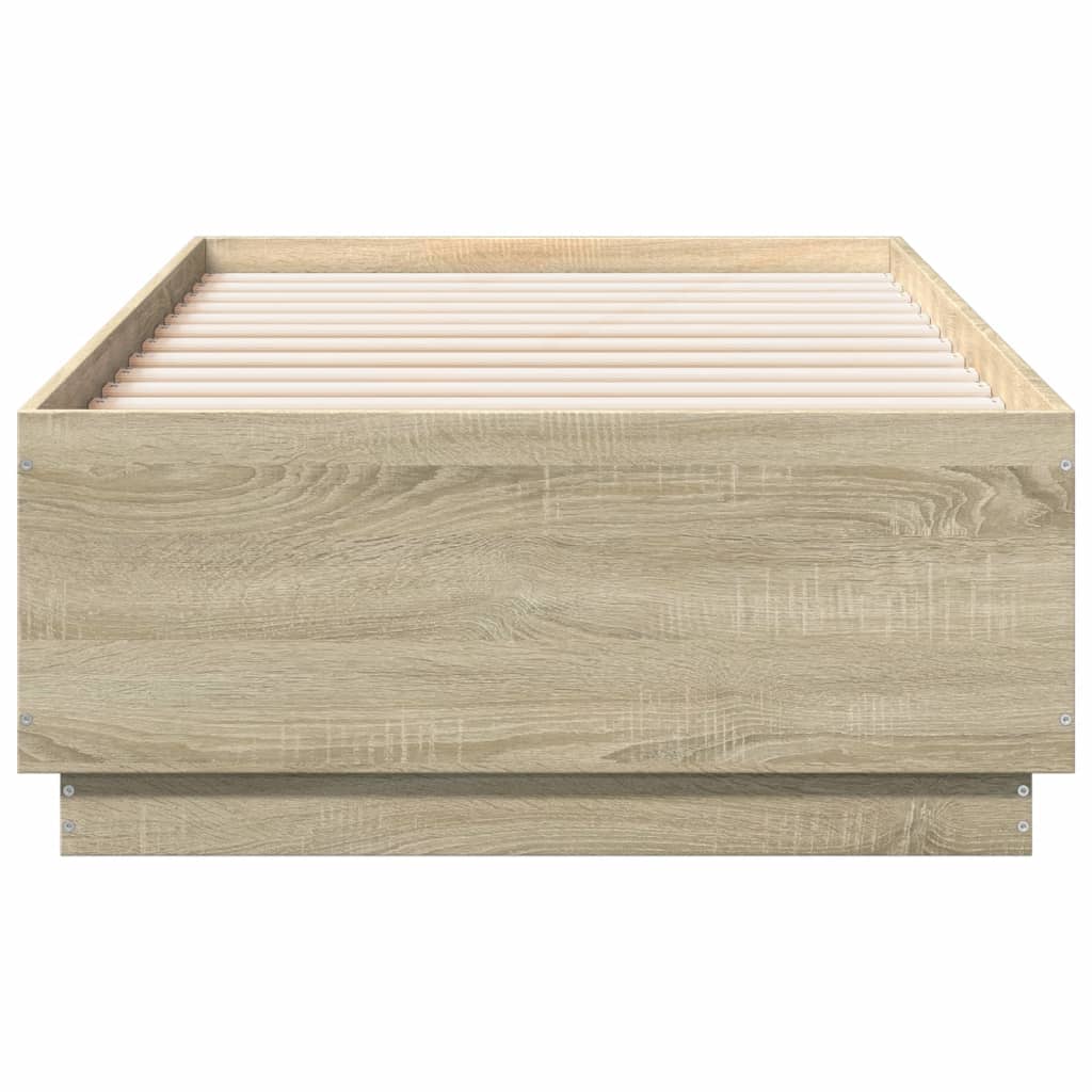 Bedframe bewerkt hout sonoma eikenkleurig 90x190 cm
