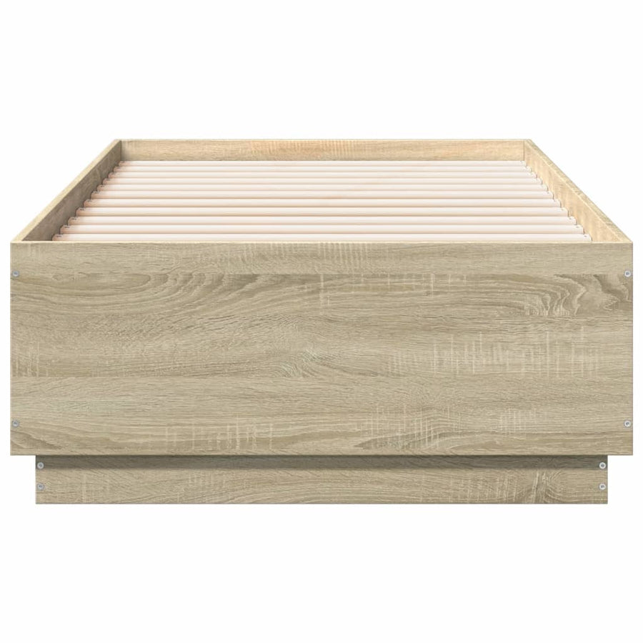 Bedframe bewerkt hout sonoma eikenkleurig 90x190 cm