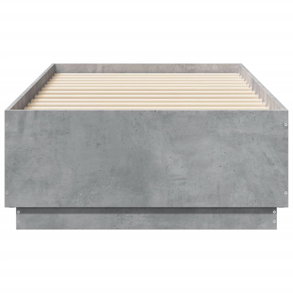 Bedframe bewerkt hout betongrijs 90x190 cm