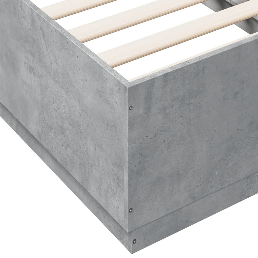 Bedframe bewerkt hout betongrijs 90x190 cm