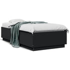 Bedframe bewerkt hout zwart 75x190 cm