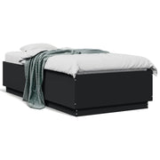 Bedframe bewerkt hout zwart 75x190 cm