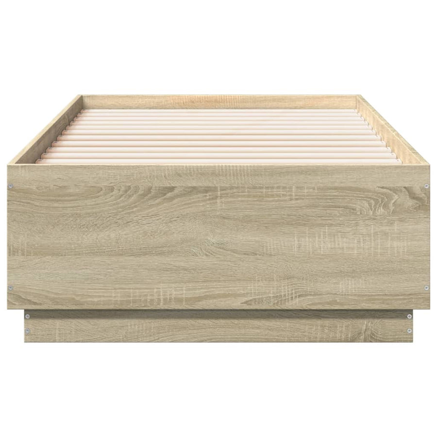 Bedframe bewerkt hout sonoma eikenkleurig 75x190 cm