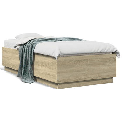 Bedframe bewerkt hout sonoma eikenkleurig 75x190 cm