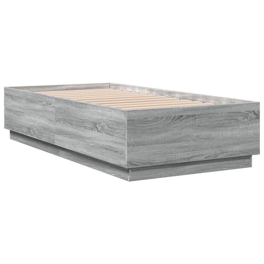 Bedframe bewerkt hout grijs sonoma eikenkleurig 75x190 cm
