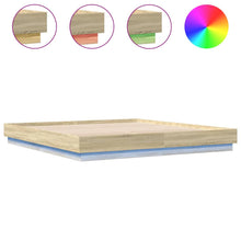 Bedframe Met Led-Verlichting Sonoma Eikenkleurig 200X200 Cm