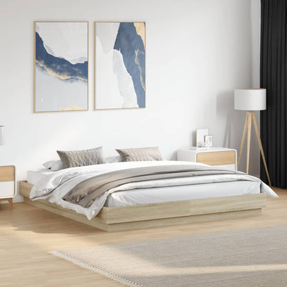 Bedframe Met Led-Verlichting Sonoma Eikenkleurig 200X200 Cm