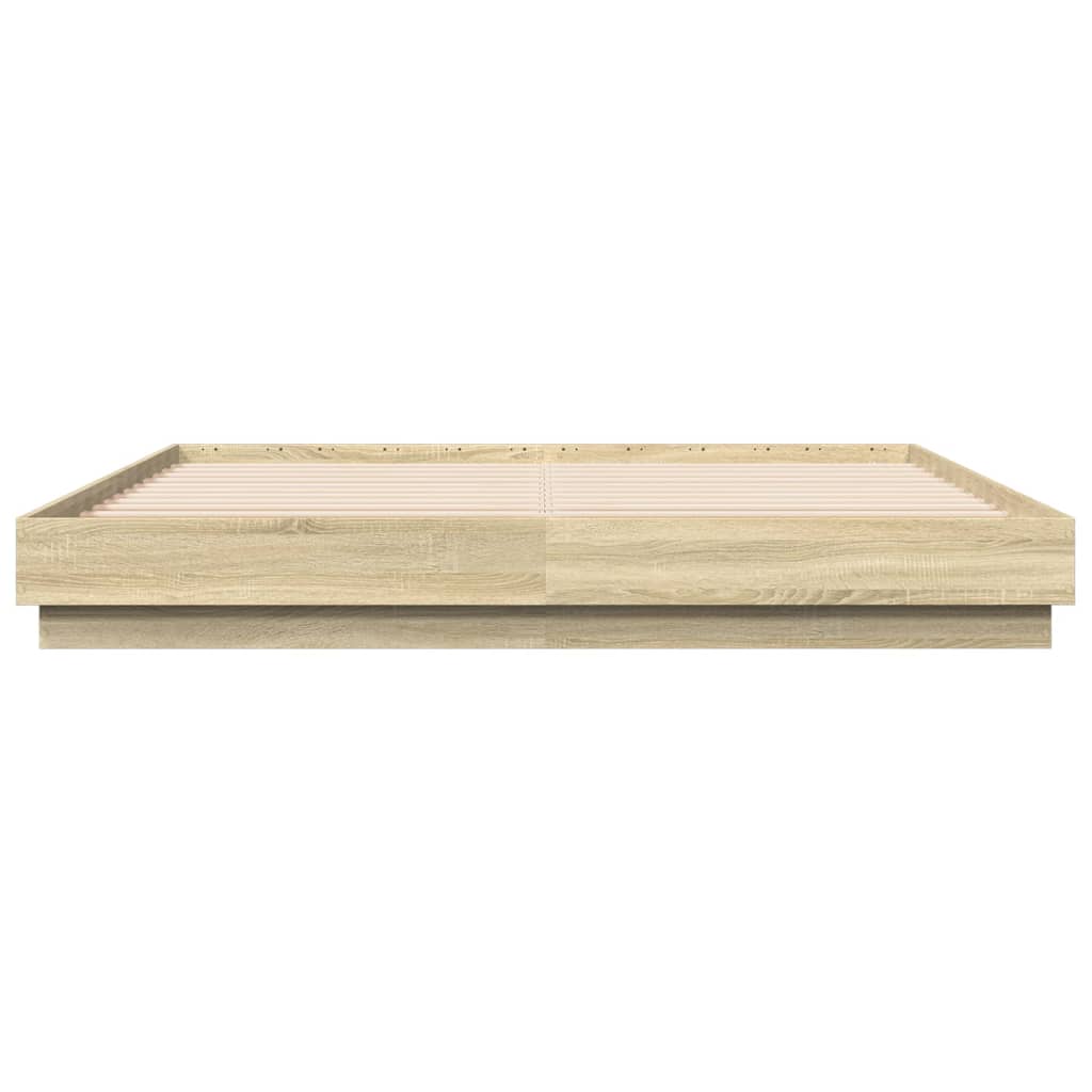Bedframe Met Led-Verlichting Sonoma Eikenkleurig 200X200 Cm