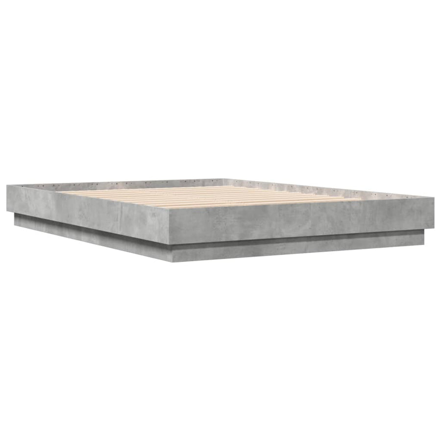 Bedframe Met Led-Verlichting Betongrijs 160X200 Cm Groen