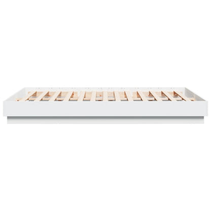Bedframe Met Led-Verlichting Wit 150X200 Cm