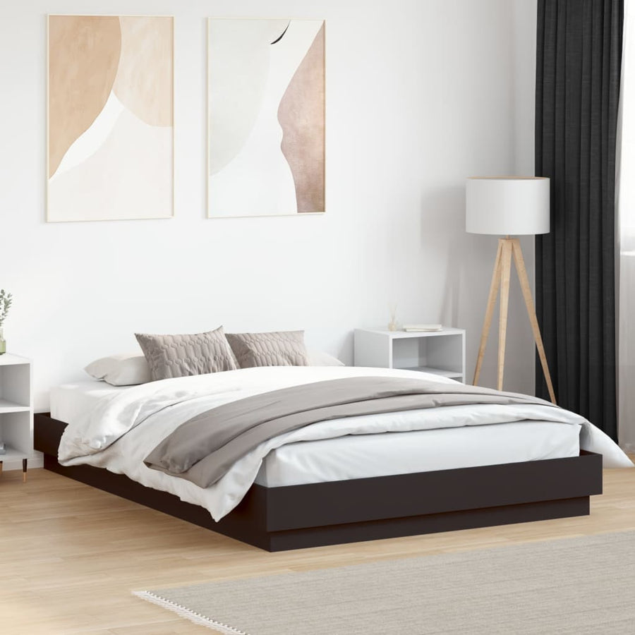 Bedframe Met Led-Verlichting Zwart 150X200 Cm