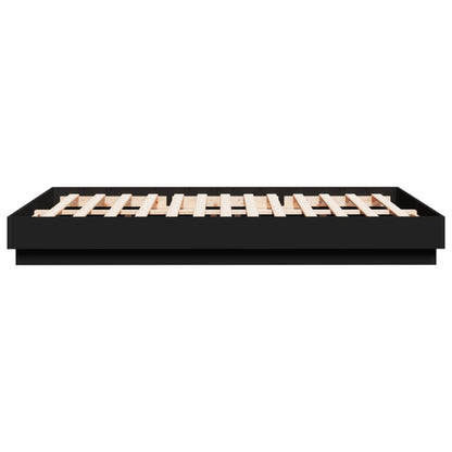 Bedframe Met Led-Verlichting Zwart 150X200 Cm