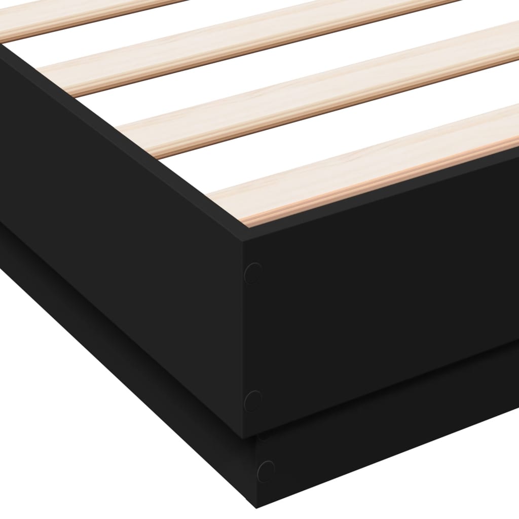 Bedframe Met Led-Verlichting Zwart 150X200 Cm