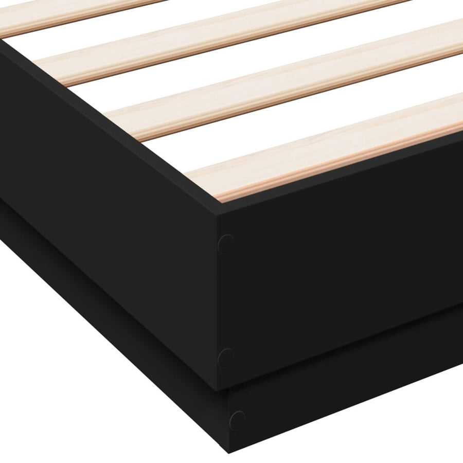 Bedframe Met Led-Verlichting Zwart 150X200 Cm
