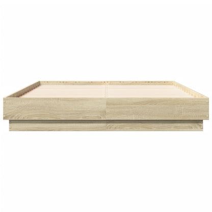 Bedframe Met Led-Verlichting Sonoma Eikenkleurig 120X190 Cm