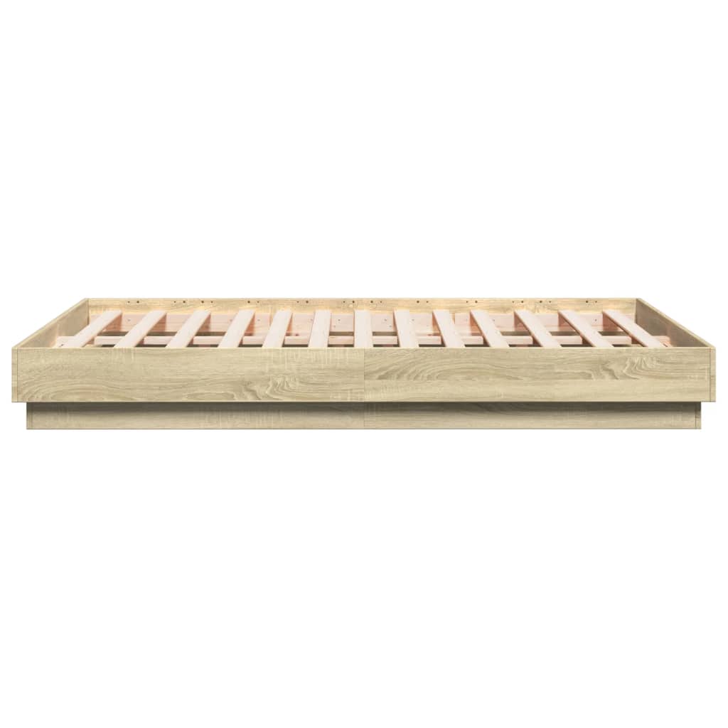 Bedframe Met Led-Verlichting Sonoma Eikenkleurig 120X190 Cm