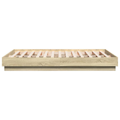 Bedframe Met Led-Verlichting Sonoma Eikenkleurig 120X190 Cm