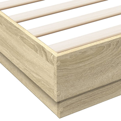 Bedframe Met Led-Verlichting Sonoma Eikenkleurig 120X190 Cm
