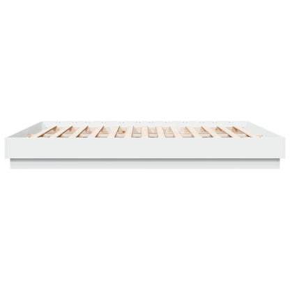 Bedframe Massief Hout Wit 200X200 Cm
