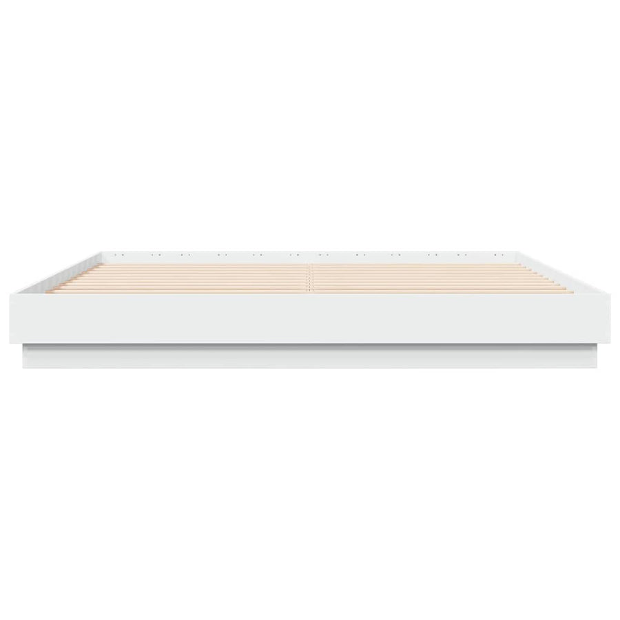 Bedframe bewerkt hout wit 180x200 cm