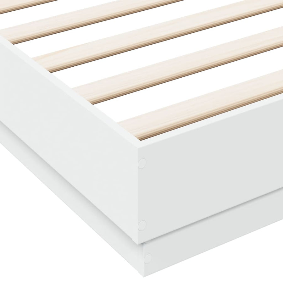 Bedframe bewerkt hout wit 180x200 cm