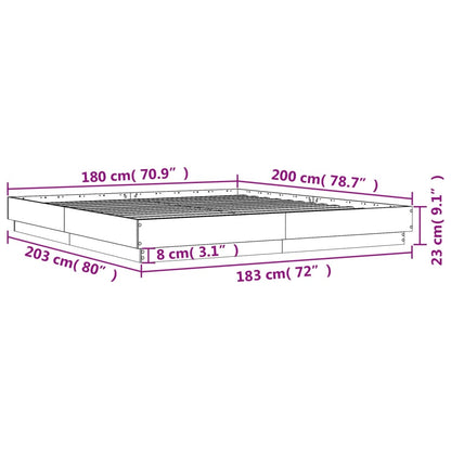 Bedframe bewerkt hout wit 180x200 cm