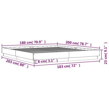 Bedframe Bewerkt Hout 180 x 200 cm
