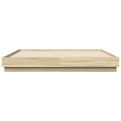 Bedframe bewerkt hout sonoma eikenkleurig 180x200 cm