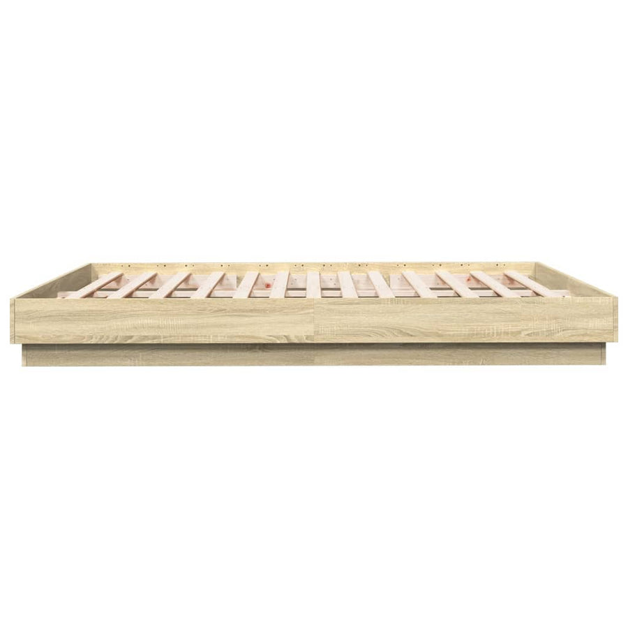 Bedframe bewerkt hout sonoma eikenkleurig 180x200 cm
